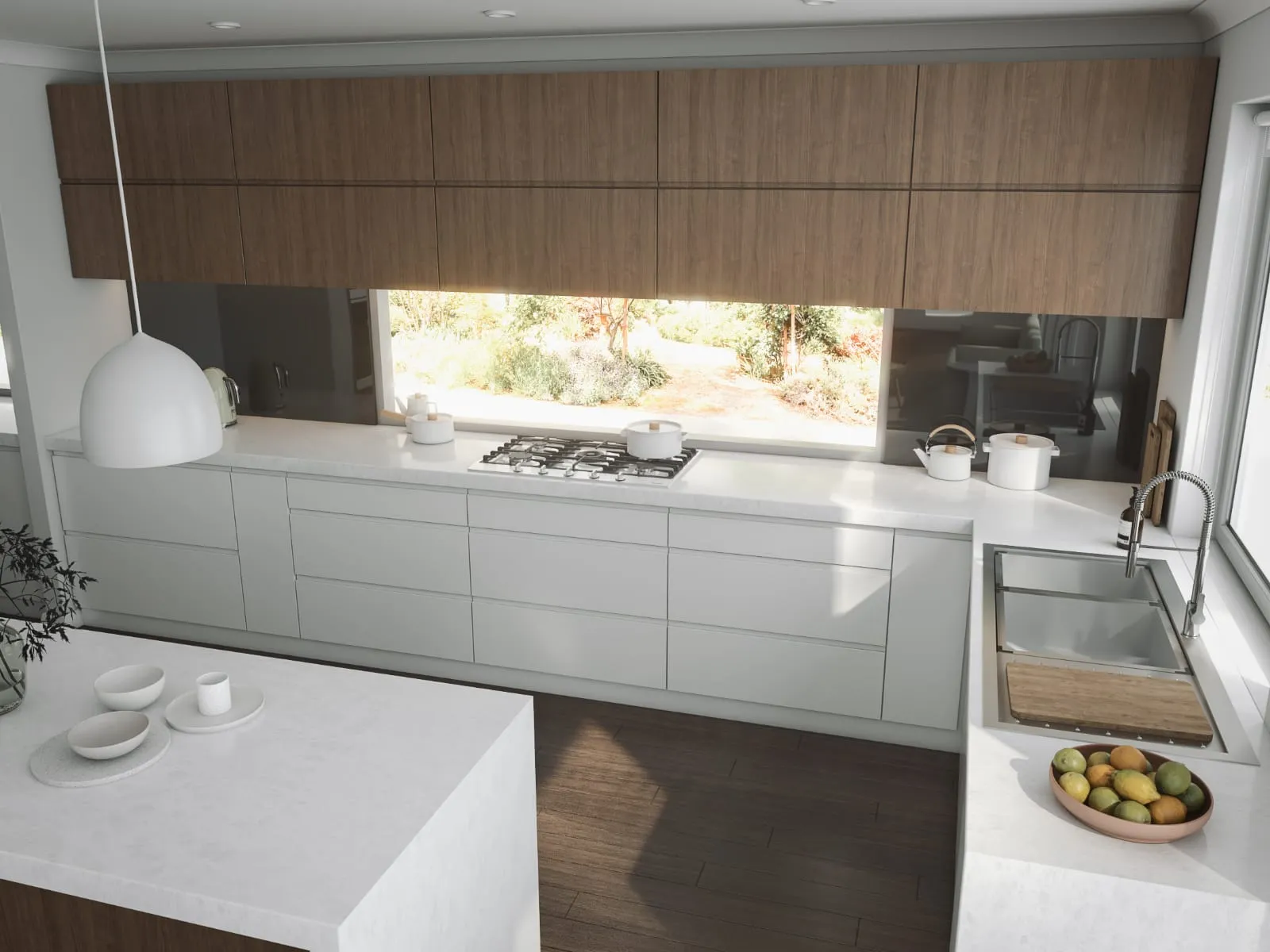 Kitchen With Wood Cabinets